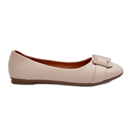 Ballerine in ecopelle Beige Chiaro Con Cintura e Decorazione Cadwenla