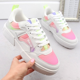 Scarpe sportive da donna con plateau multicolor Big Star NN274359 bianca