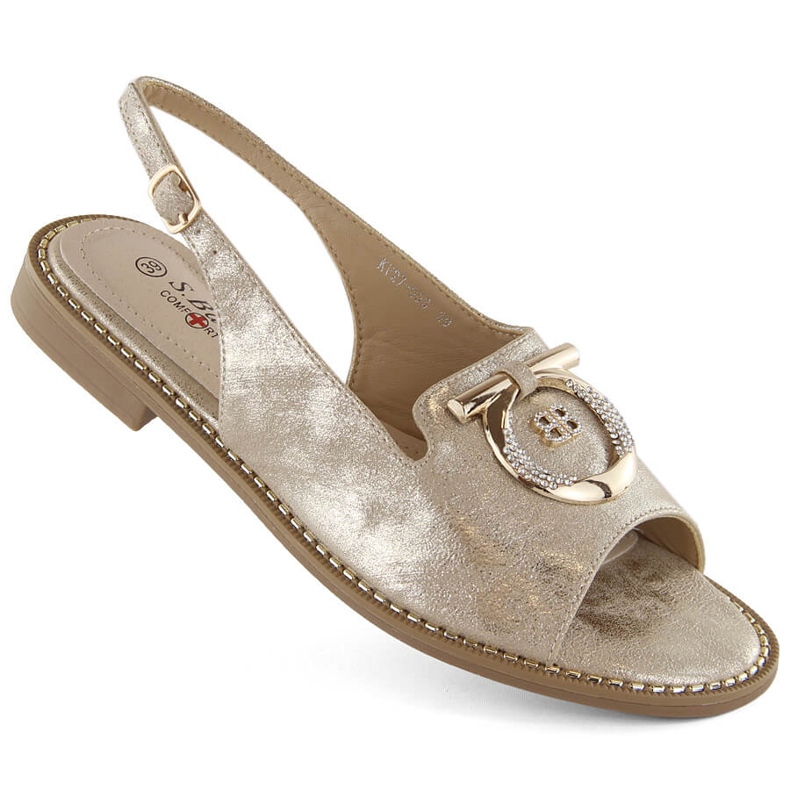 Comodi sandali da donna con decoro oro S.Barski 053 d'oro