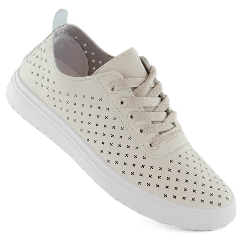 Scarpe sportive traforate da donna, beige Sabatina 0819