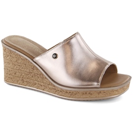 Sandali zeppa oro da donna Sergio Leone KL213 d'oro