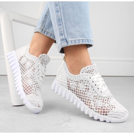 Scarpe sportive da donna in pizzo bianco T.Sokolski 1982