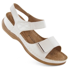 Comodi sandali argento da donna con velcro, eVento 0146
