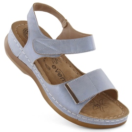 Sandali comodi da donna con velcro, blu eVento 0146