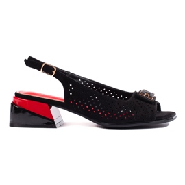 Goodin Sandali bassi traforati da donna, colore nero