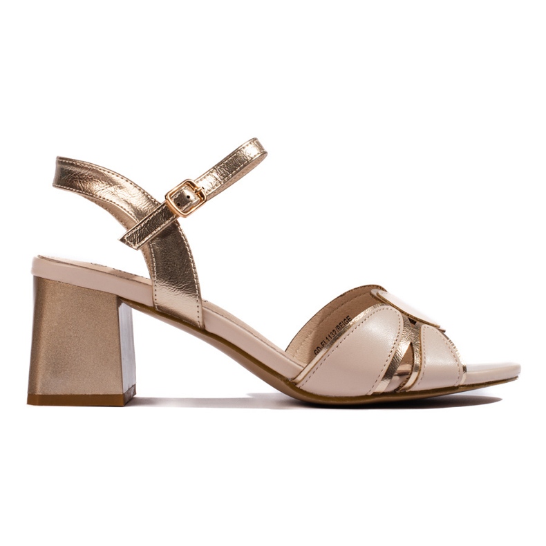 Goodin Sandali con tacco alto da donna in vernice beige