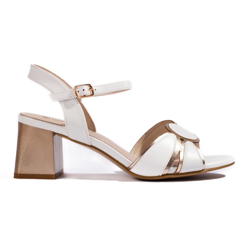 Goodin Sandali da donna con tacco alto in vernice bianca