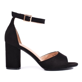 Sandali neri con tacco da donna nero