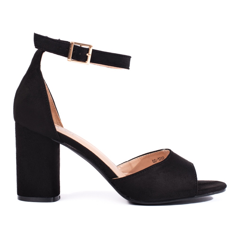 Sandali neri con tacco da donna nero