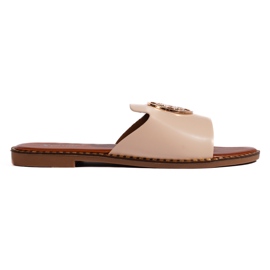 Ciabatte basse da donna beige