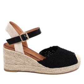 Morelli Sandali con zeppa espadrillas neri nero