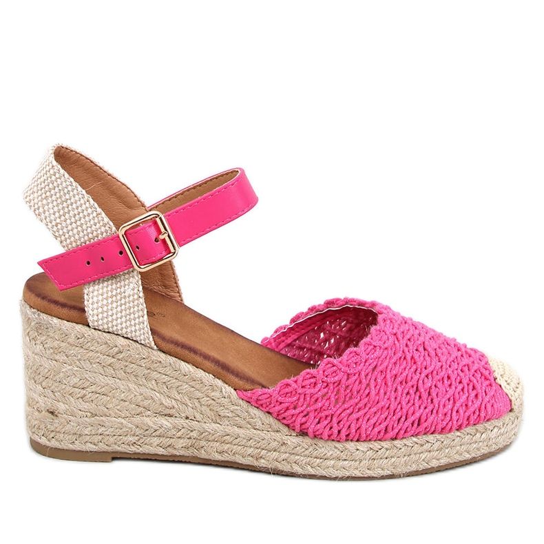 Morelli Sandali espadrillas con zeppa fucsia rosa