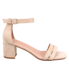 Sandali Marroc Beige con tacco basso