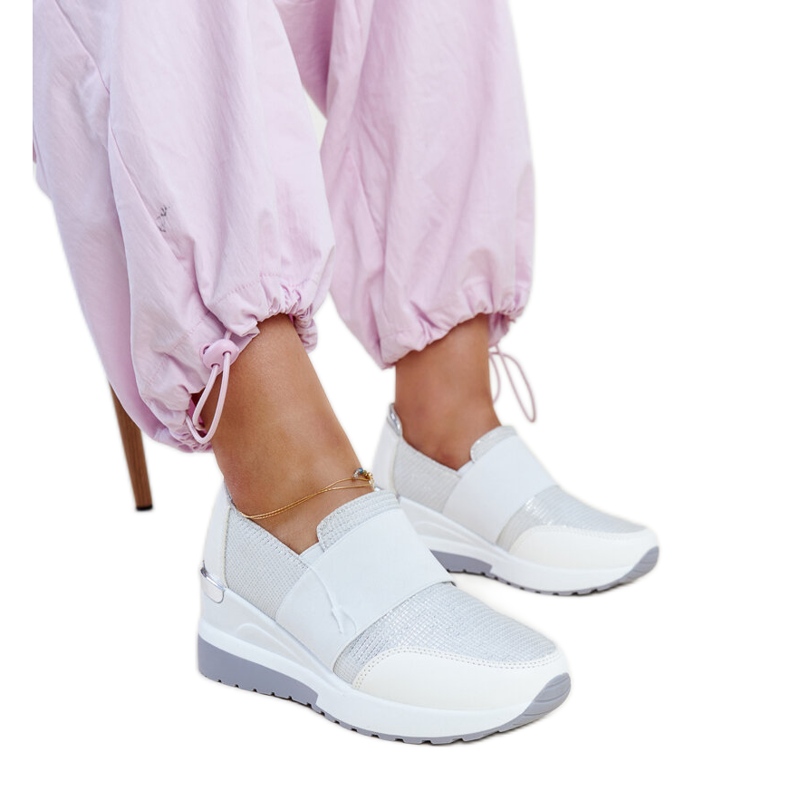 Sneakers con zeppa Kallay bianche bianca
