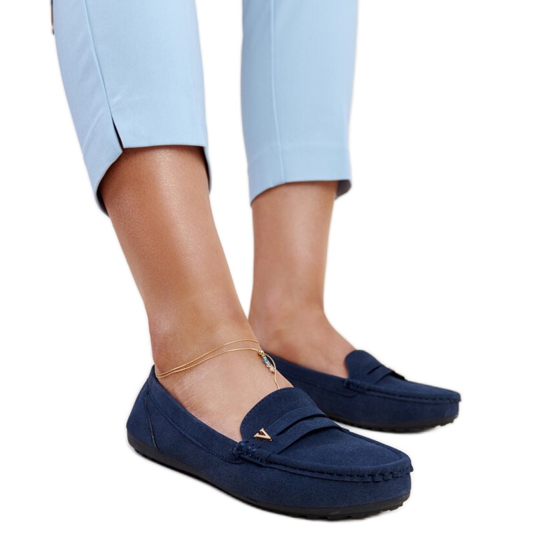 Mocassini blu navy con finitura opaca di Rubiania
