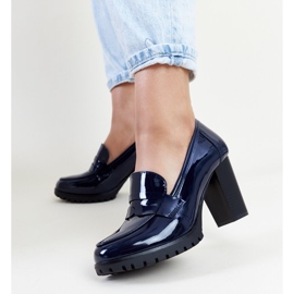 Décolleté in vernice blu navy con tacco alto Licoletta