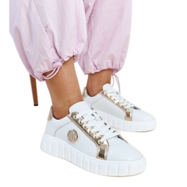 Sneaker in pelle bianca con massiccia suola Viera bianco
