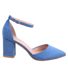 Décolleté Pozzi Denim Blue con cinturino alla caviglia