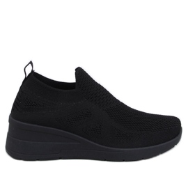 Bayol Scarpe da ginnastica con zeppa a calzino nere nero