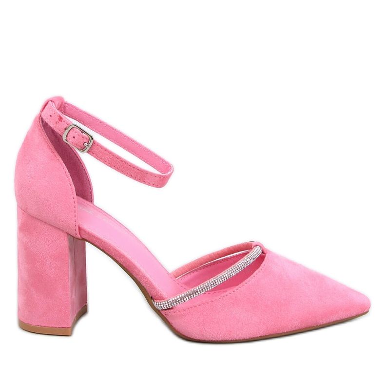 Ayari Décolleté rosa con cinturino e tacco alto