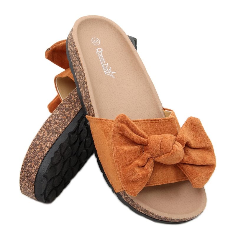 Ciabattine Kiara Camel in sughero marrone