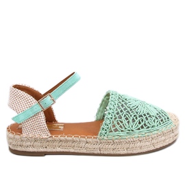 Premat Sandali espadrillas traforati di colore verde
