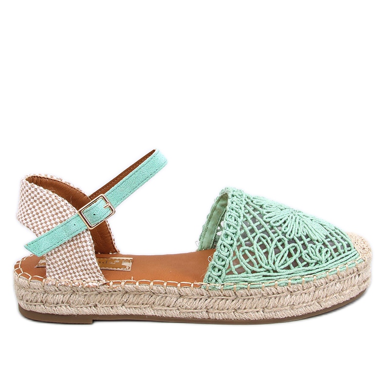Premat Sandali espadrillas traforati di colore verde
