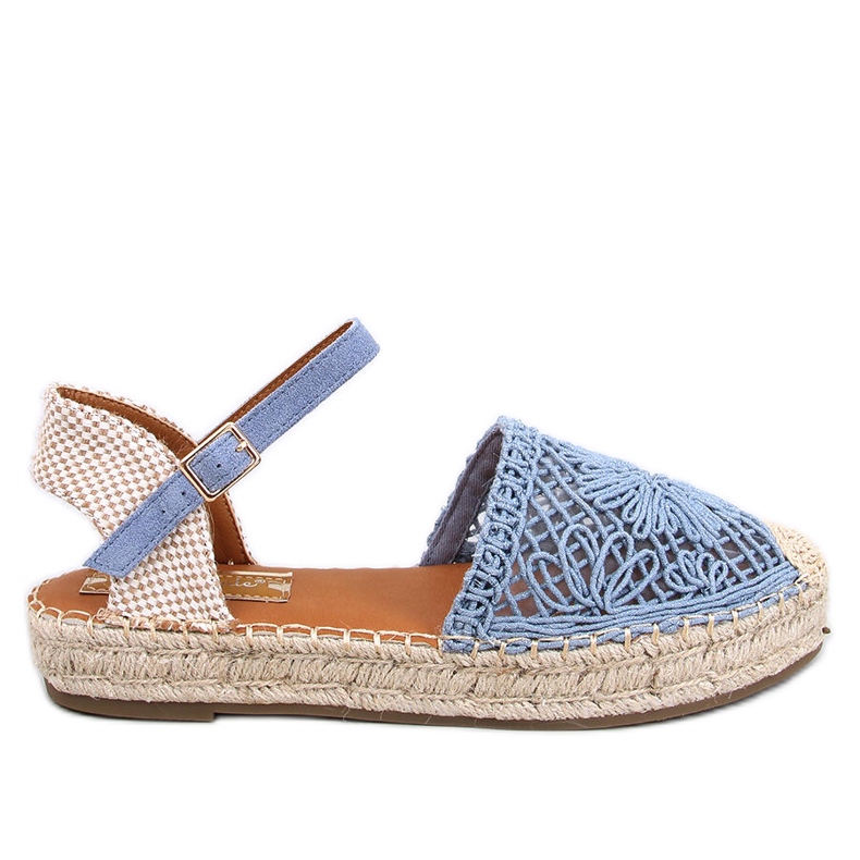 Premat Sandali espadrillas traforati di colore Blu Denim
