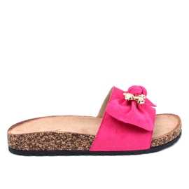 Loups Pantofole in sughero fucsia con orsetto rosa