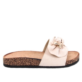 Loups Pantofole in sughero beige con orsetto