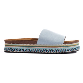 Infradito platform da donna blu