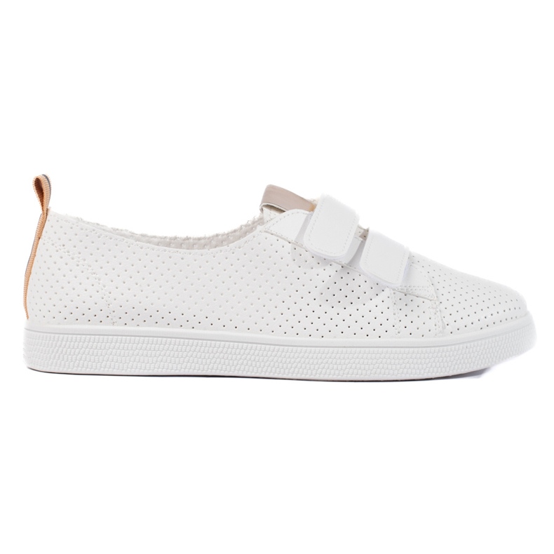 Sneakers bianche da donna con velcro bianca