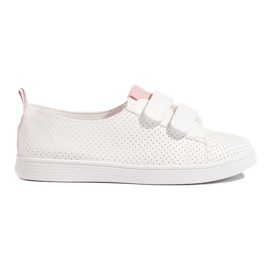 Sneakers bianche da donna con velcro bianca