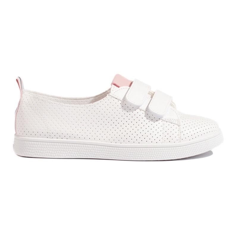 Sneakers bianche da donna con velcro bianca
