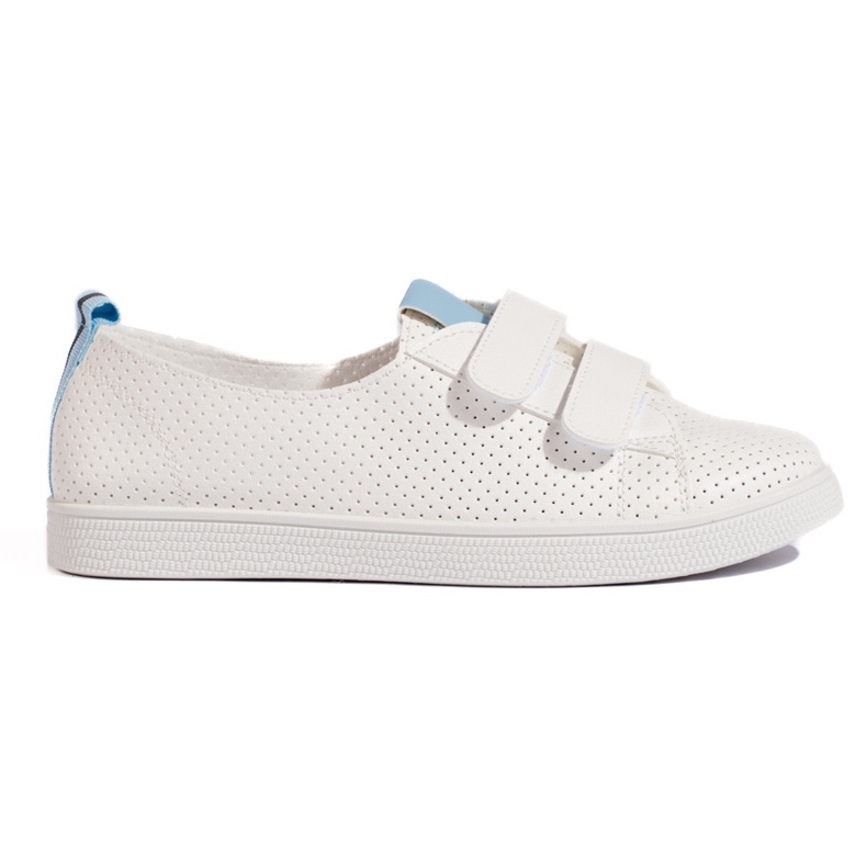Sneakers bianche da donna con velcro bianca
