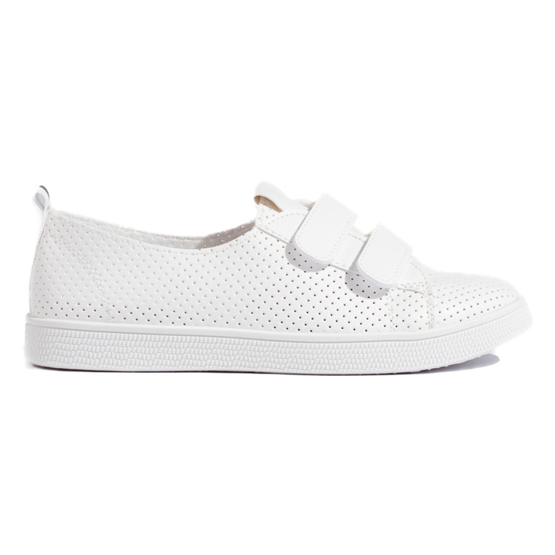 Sneakers bianche da donna con velcro bianca