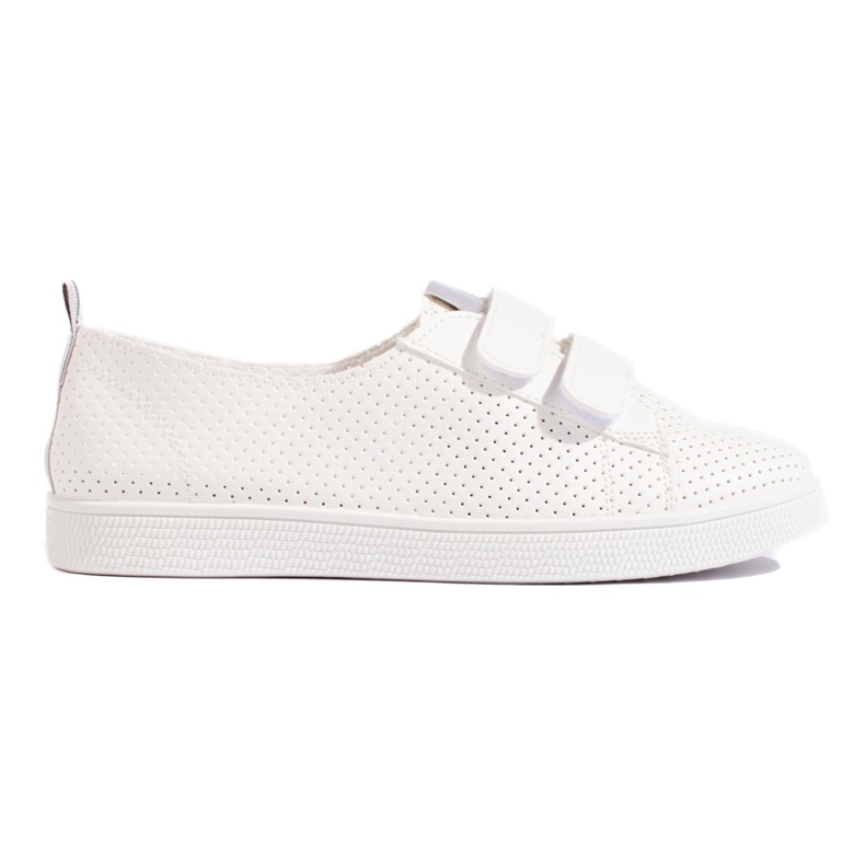 Sneakers bianche da donna con velcro bianca