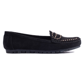 Mocassini da donna in camoscio nero