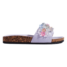 Infradito da donna in camoscio viola