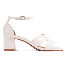 Sandali bianchi con tacco da donna bianco