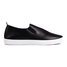 Sneakers slip-on traforate, nere nero