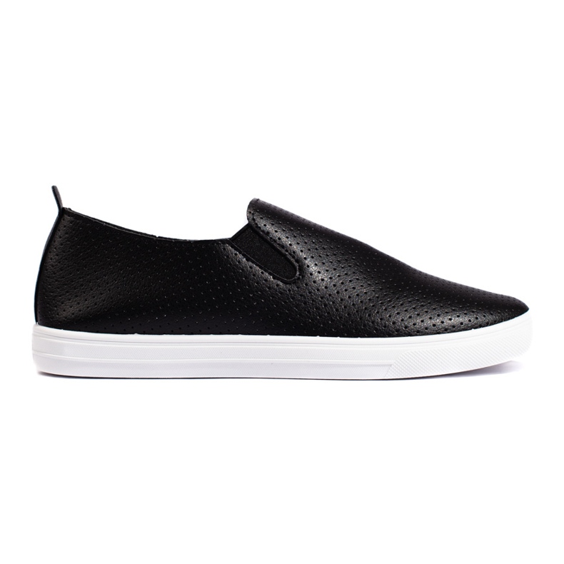 Sneakers slip-on traforate, nere nero