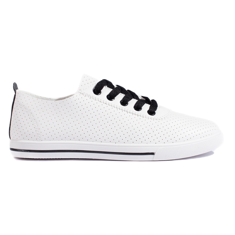 Sneakers da donna traforate bianche e nere bianca