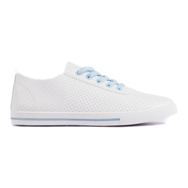 Sneakers da donna traforate bianche e blu bianco
