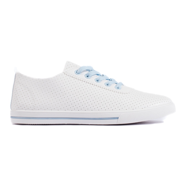 Sneakers da donna traforate bianche e blu bianca