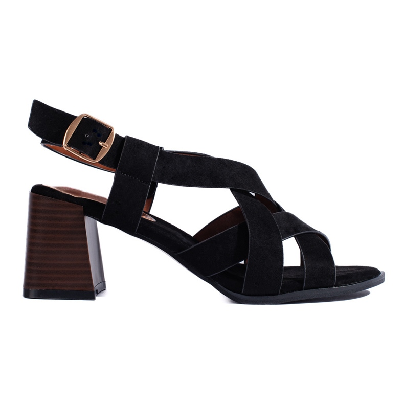 Sandali alti in camoscio nero