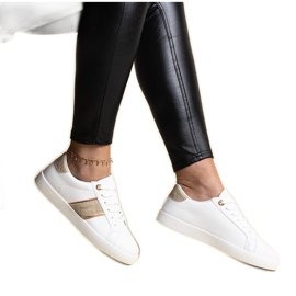 Sneaker bianche e dorate con striscia Grada decorativa bianco
