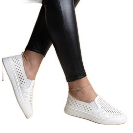 Sneakers slip-on bianche traforate di Dafina bianca
