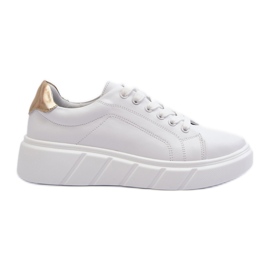 Sneakers da donna in pelle con plateau, Danida colore bianco bianca
