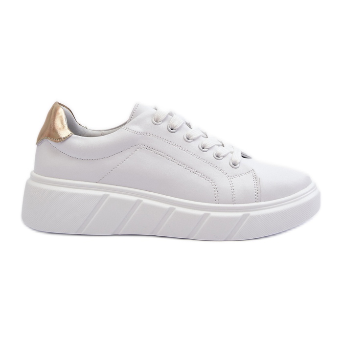 Sneakers da donna in pelle con plateau, Danida colore bianco bianca